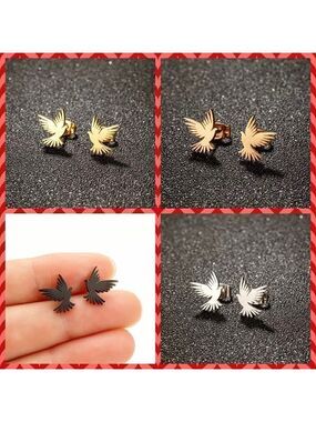 Dove of Peace Stainless Steel Stud Small Earrings #1145